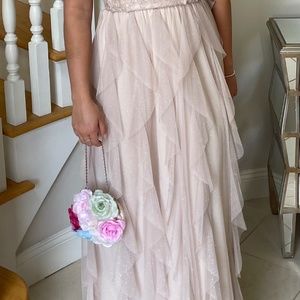 Blush Shimmer Prom Dress Size 5